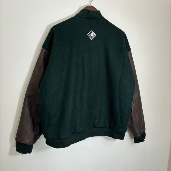 Vintage Chicago Black Sox Varsity Jacket Wool MLB Bomber White Mens XL 90s Green - Picture 3 of 9